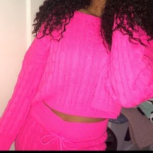 Hot pink two piece set